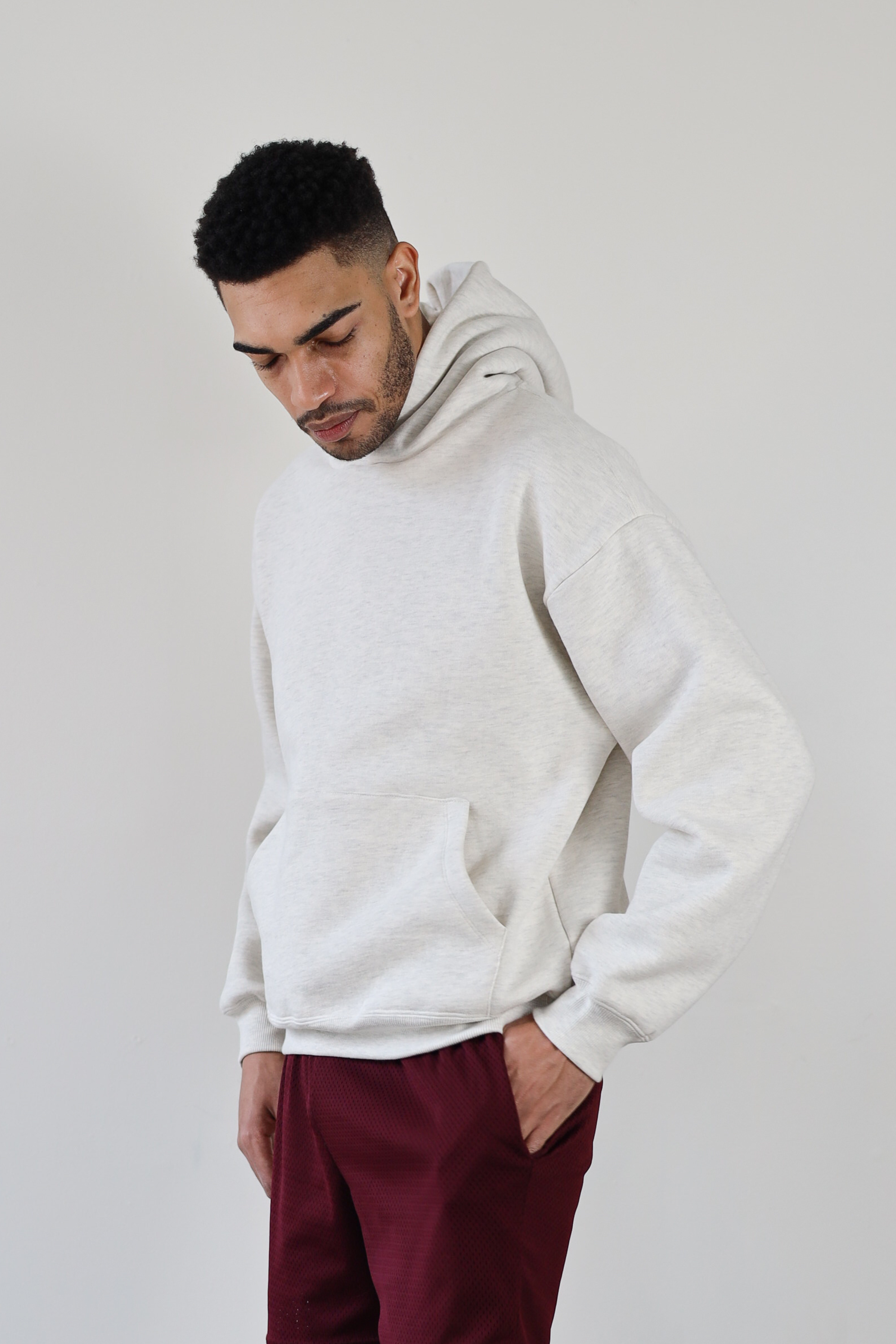 Unisex Hoodie- Heather Ecru