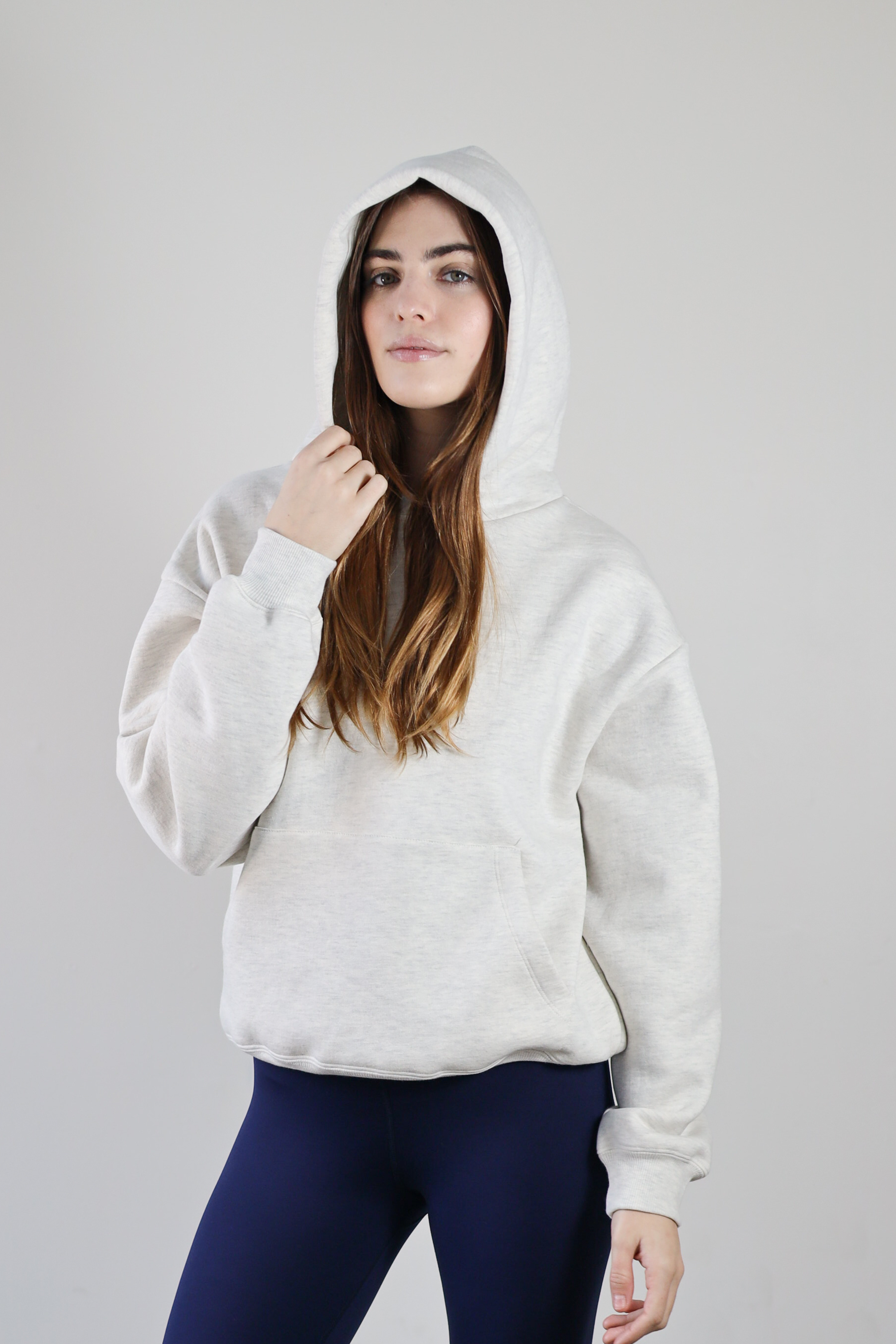 Unisex Hoodie- Heather Ecru