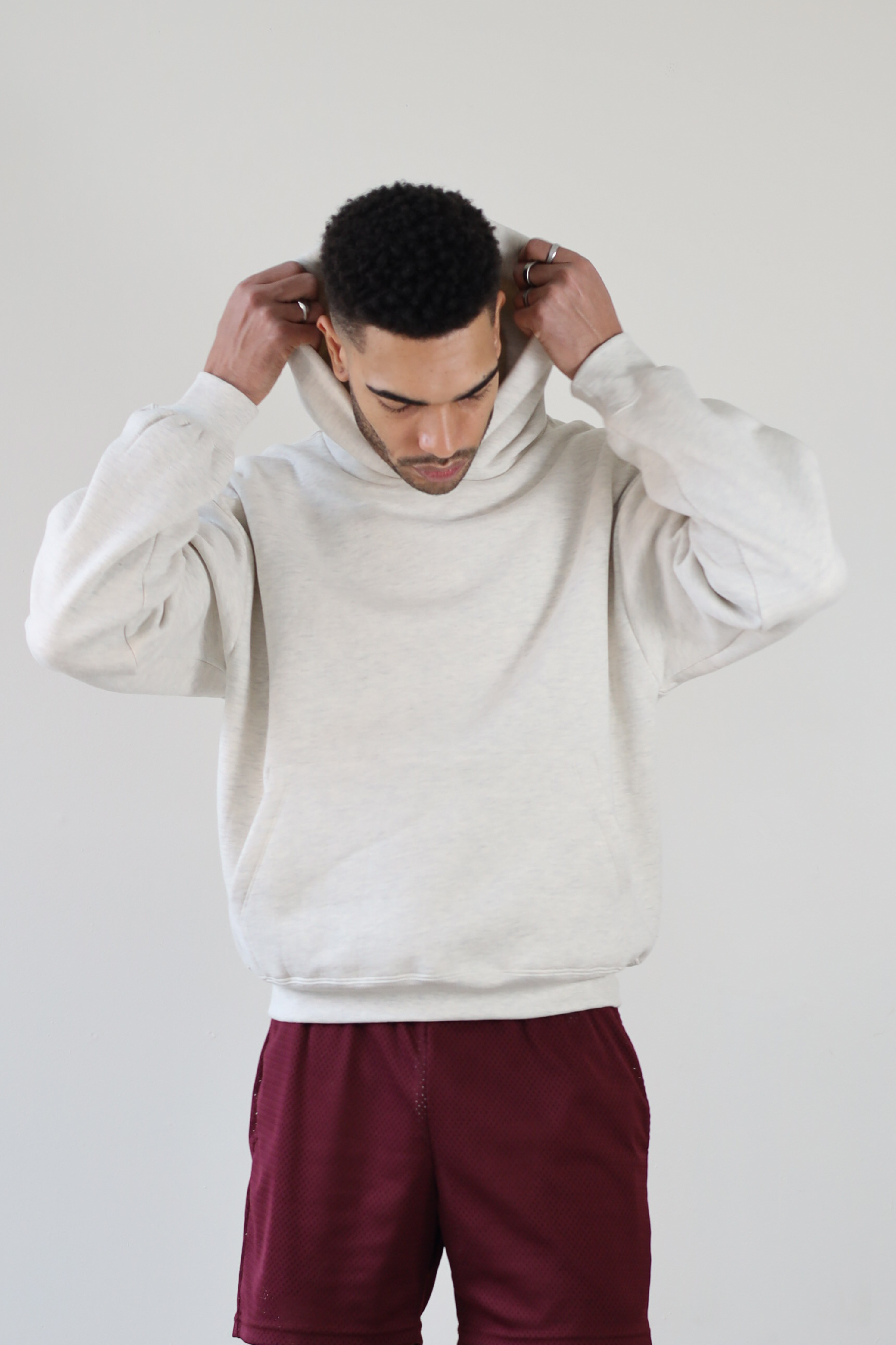 Unisex Hoodie- Heather Ecru