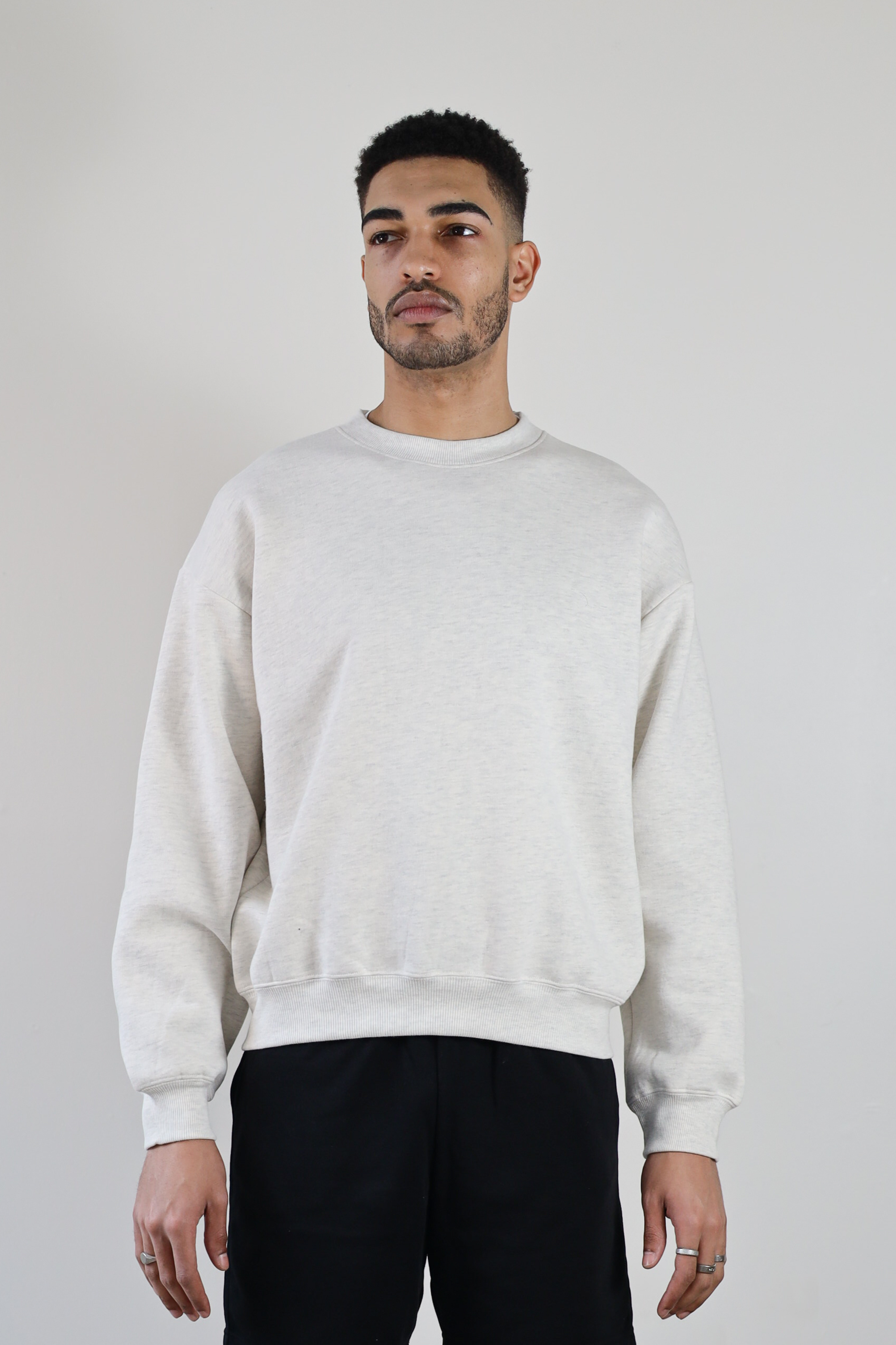 Crewneck- Heather Ecru