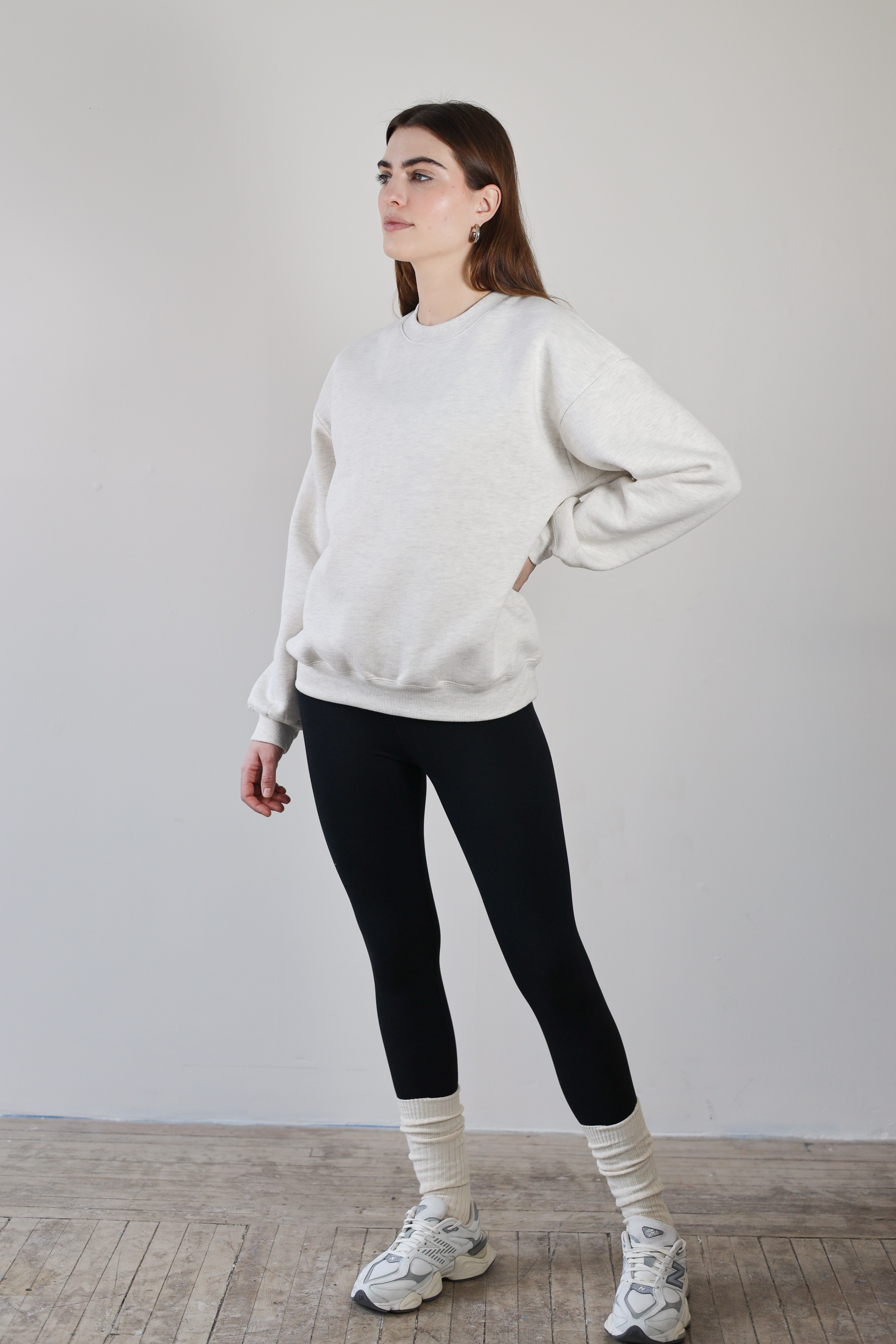 Crewneck- Heather Ecru
