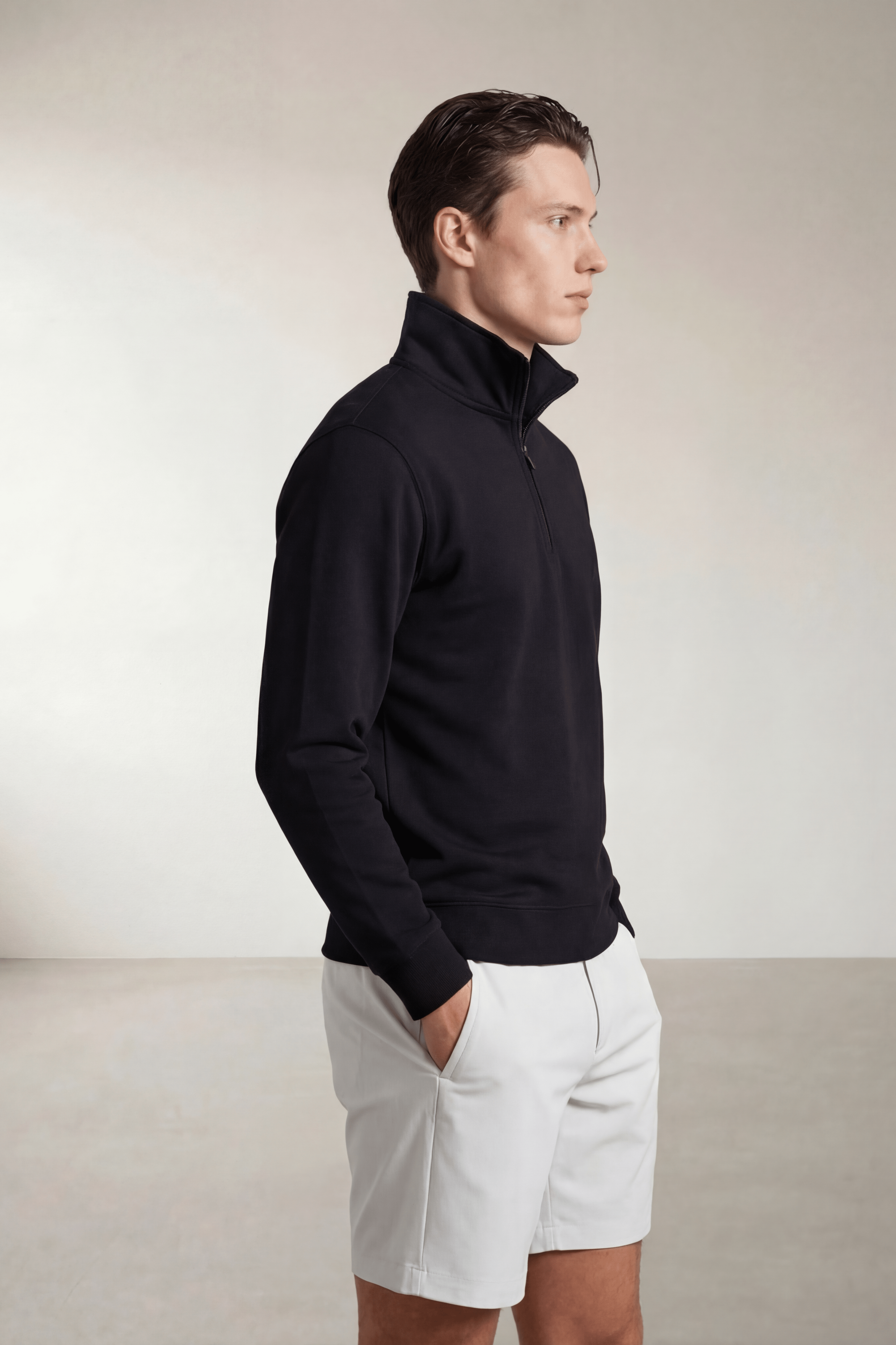 Wholesale Men's 1/4 Zip Crewneck - Blanx Apparel-Tops