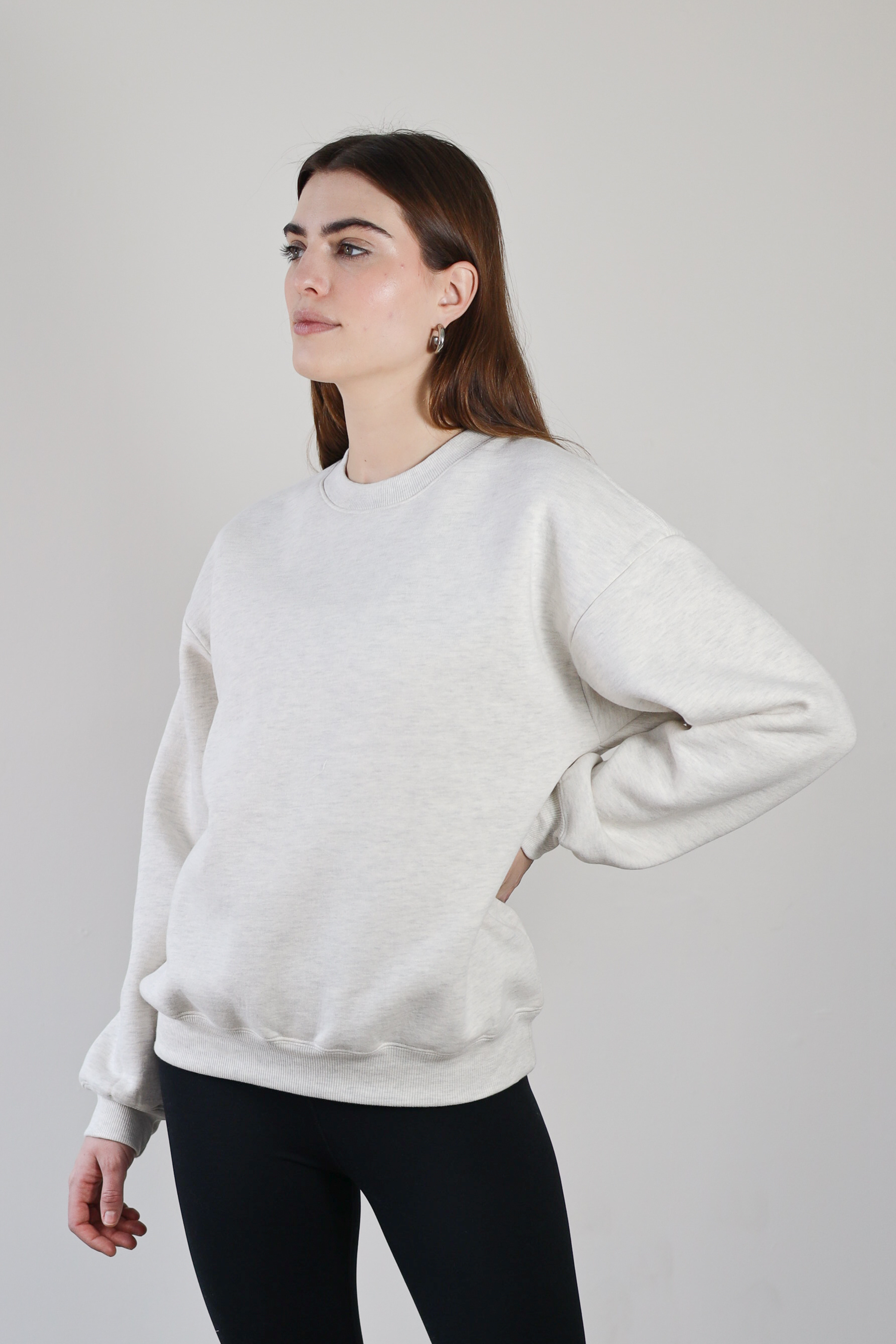 Crewneck- Heather Ecru