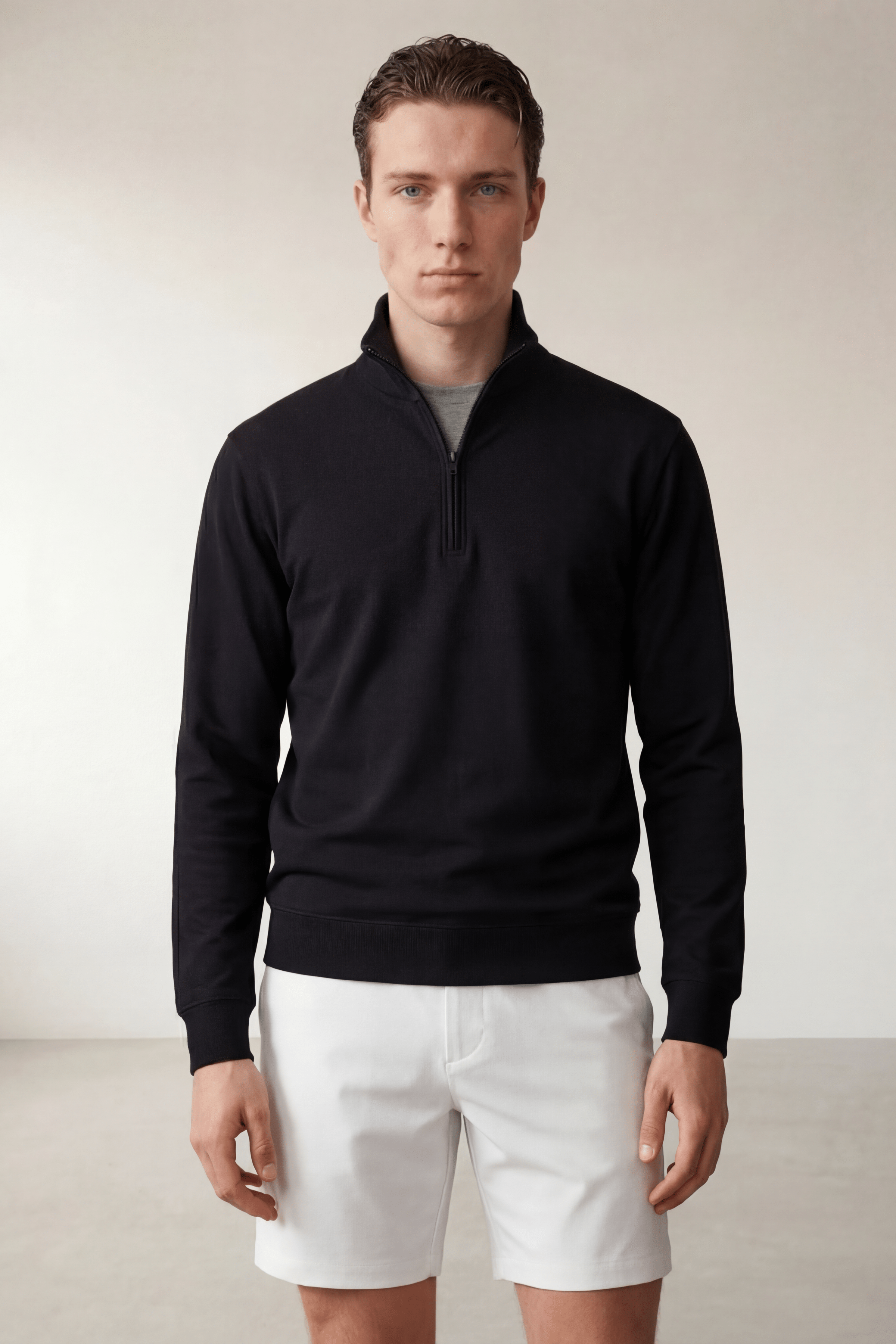 Wholesale Men's 1/4 Zip Crewneck - Blanx Apparel-Tops