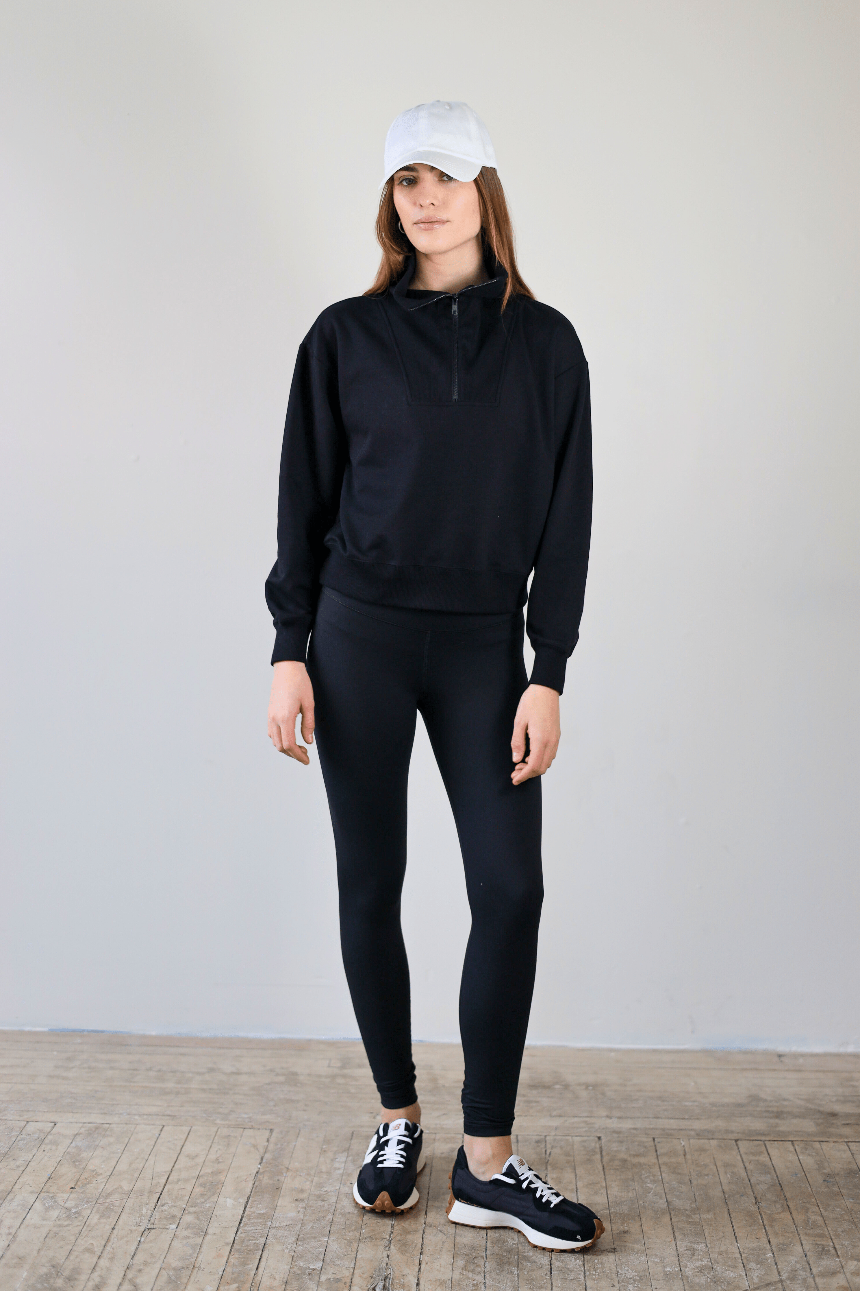 Wholesale Women's Crop 1/4 Zip Pullover - Blanx Apparel-Tops