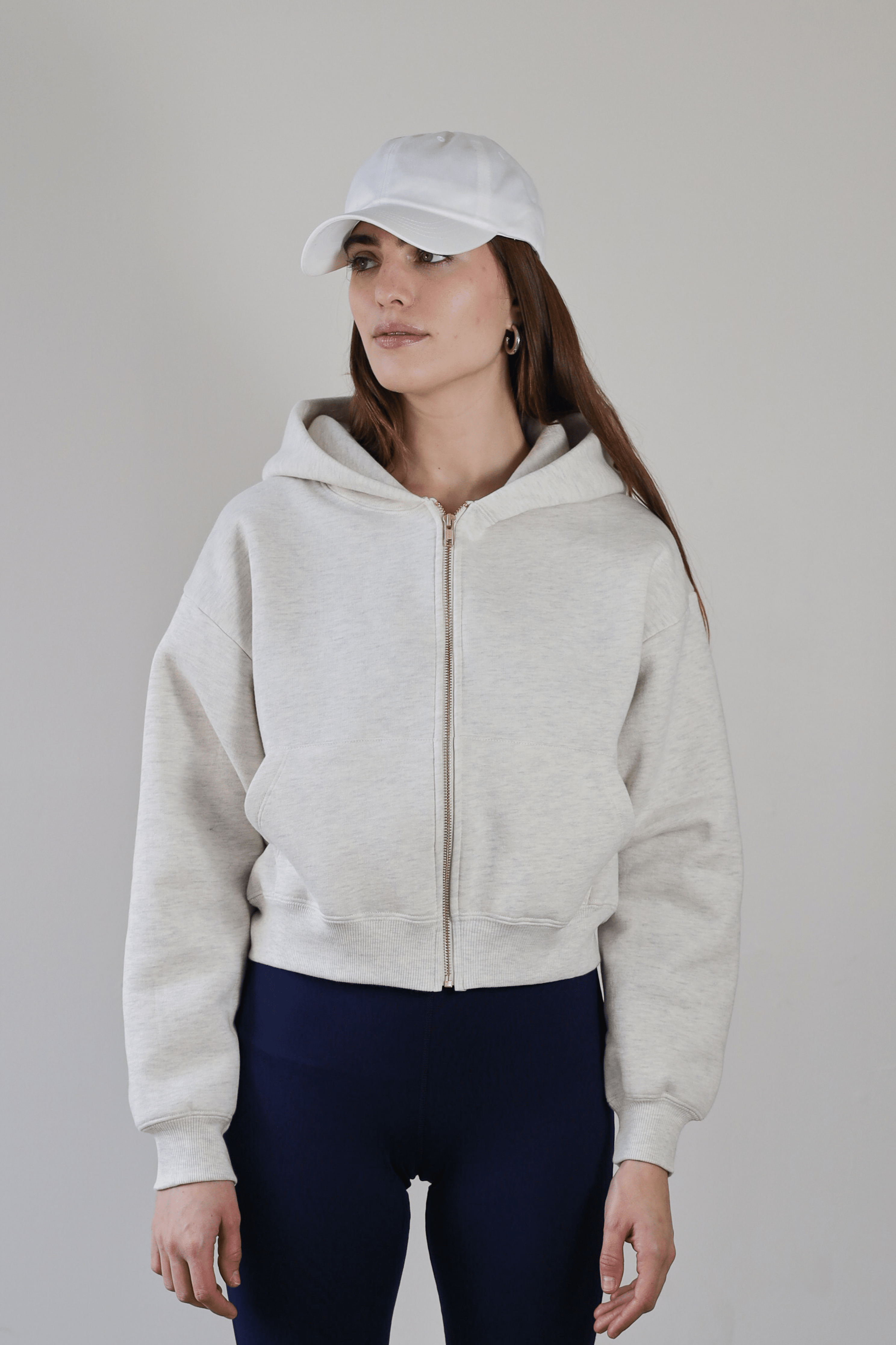 Wholesale Womens Crop Zip Hoodie - Blanx Apparel-Tops